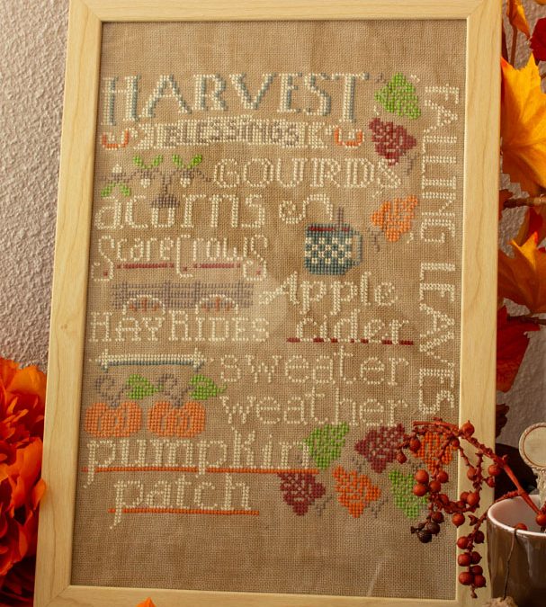 Herfstdecoraties: Let’s talk Autumn, een borduurpatroon van Hands on Design